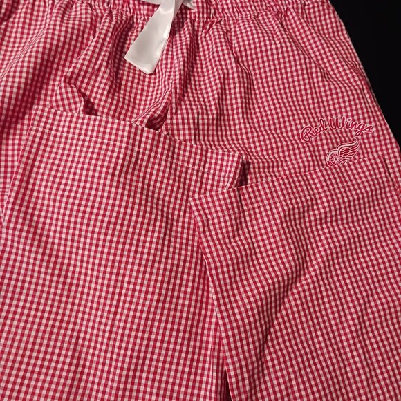 Concepts NHL Detroit Red Wings Gingham Wide-Leg Pajama‎ Pants Red/White Size L - Picture 9 of 11